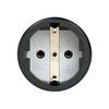 Dugalj lengő 2P+E +csapófedél 16A 230V egyenes fekete gumi csavaros IP54 PCE - 2512-sr