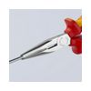 Fél-kerek csőrű fogó 61HRC max.d2,5/1,6m vágóéllel egyenes 160mm szigetelt 1000V KNIPEX - 2506160