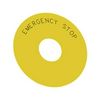 Felirati tábla vészgombhoz EMERGENCY STOP üres-szimbólummal sárga kerek 3SU SIEMENS - 3SU1900-0BC31-0DA0