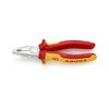 Kombináltfogó 60HRC max.d12/3,4/2,2mm-vágás króm piros-sárga 180mm 1000V szigetelt VDE KNIPEX - 0306180