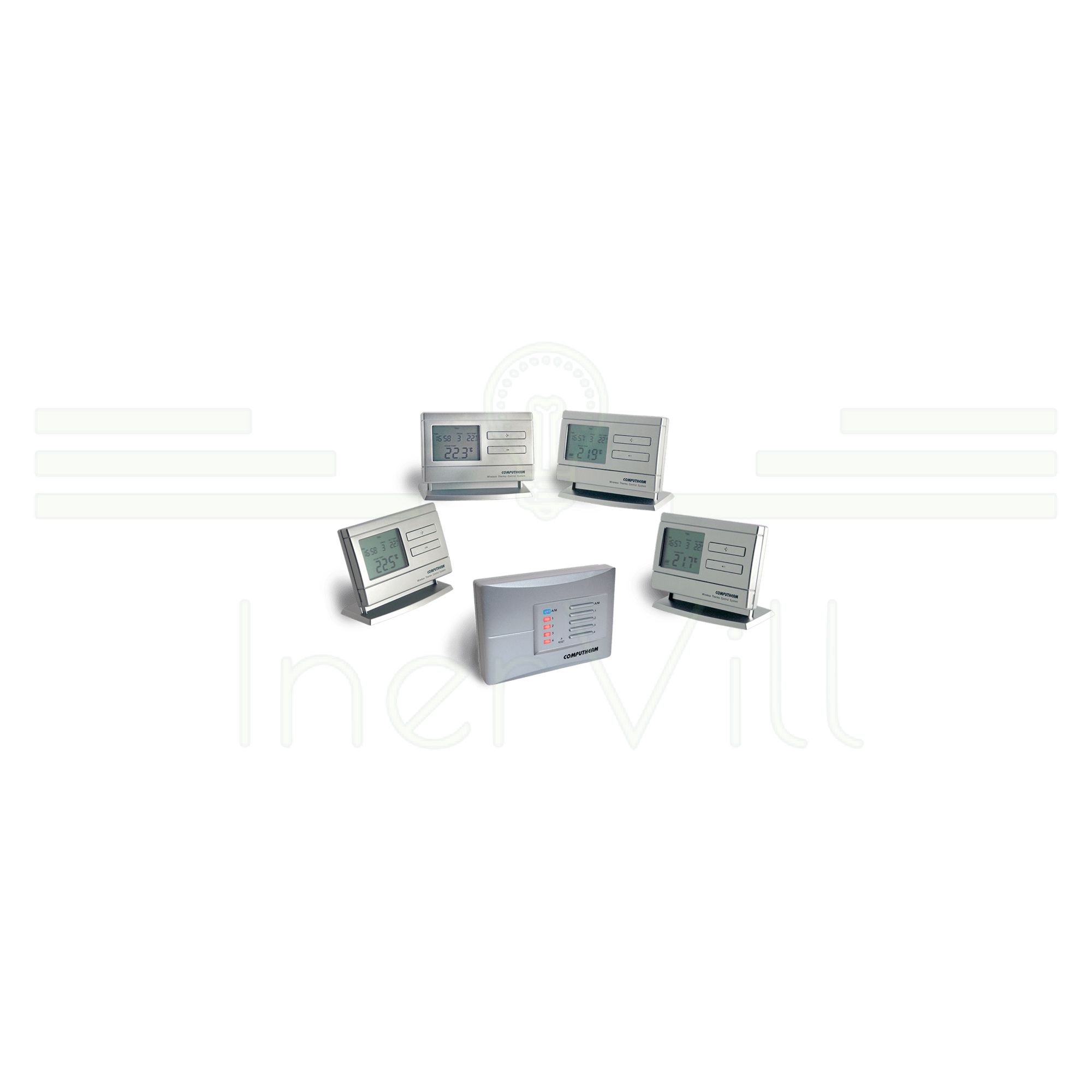 RF szobatermosztát programozható LCD (2xAA1,5V-elemes) +vevő digitális 5-40°C 6A 230V QUANTRAX - Q8RF