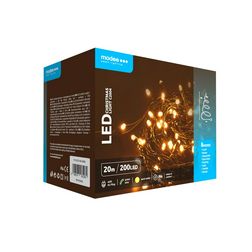 LED karácsonyi fűzér 200LED/20m műanyag kültéri 10db/m fehér-fényű 220-240V AC 2500K IP44 Modee - ML-C2004