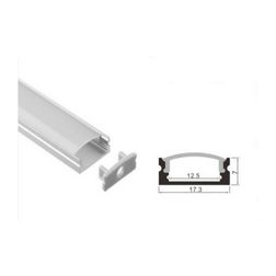 LED szalag profil készlet alu. 17,3x7x1000mm +matt fedél +klipsz +végzárók  Clearled - CLW67611M