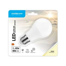 Modee LED Smart DL Sensor alkonykapcsoló Globe Gömb A60 8,8W E27 270° 4000K (806 lumen) 2 év gar