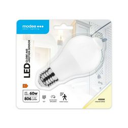 Modee LED Smart PIR Sensor mozg. érz. Globe Gömb A60 8,8W E27 270° 4000K (806 lumen) 2 év gar.