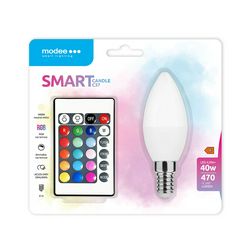 Modee LED Smart (Remote) Candle (Gyertya) C35 4,9W E14 270° RGBW (470 lumen) 2 év gar.