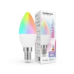 Okos LED lámpa B38 (Tuya Wi-Fi) gyertya 4,9W- E14 470lm DIM 220-240V AC 15000h 180° Modee - MSL-C4.9WE14RGB