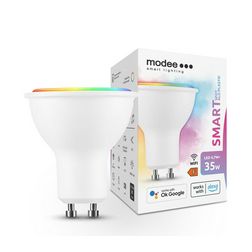 Okos LED lámpa (Tuya Wi-Fi) tükrös 4,7W- GU10 400lm DIM 220-240V AC 15000h 110° Modee - MSL-GU104.7WRGB