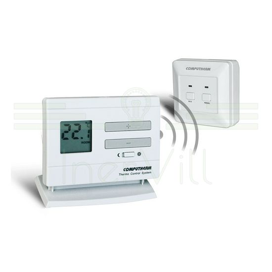 RF szobatermosztát LCD (2xAA1,5V-elemes) +vevő digitális 5-40°C 6A 230V elektronikus QUANTRAX - Q3RF