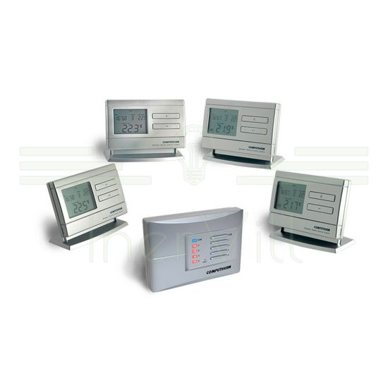 RF szobatermosztát programozható LCD (2xAA1,5V-elemes) +vevő digitális 5-40°C 6A 230V QUANTRAX - Q8RF