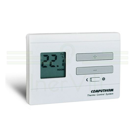 Szobatermosztát LCD +2xAA1,5V-elem digitális 5-40°C 8A 230V elektronikus fehér QUANTRAX - Q3