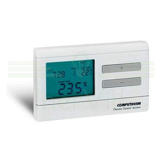 Szobatermosztát programozható LCD +2xAA1,5V-elem digitális 5-40°C 8A 230V elektronikus QUANTRAX - Q7